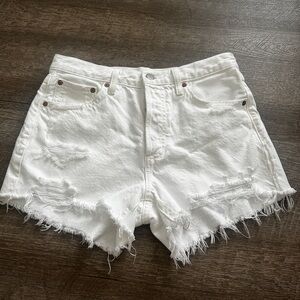 Like new Denim Forum Ex Boyfriend Hi-Rise White Jean shorts